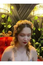 İncili, Boncuklu Söz, Nişan, Nikah, Düğün Gelin Tacı, Gelin Saç Tasarım Aksesuarı