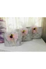 5'li Set Pudra Pembe Gelin Bohça Süsü