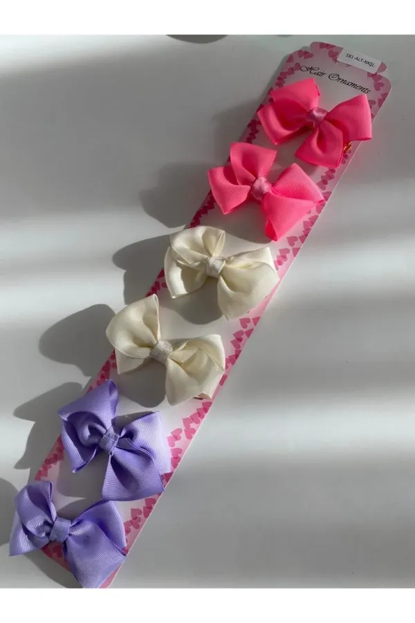 Neon Pembe Krem Lila 6' Lı Mini Kız Çocuk Bebek Doğum Günü Hediye Pensli Toka Seti Neon Pembe Krem Lila 6' Lı Mini Kız Çocuk Bebek Doğum Günü Hediye Pensli Toka Seti