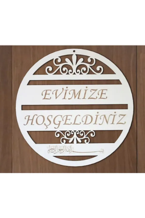 Ahşap Evimize Hoşgeldiniz Kapı Süsü