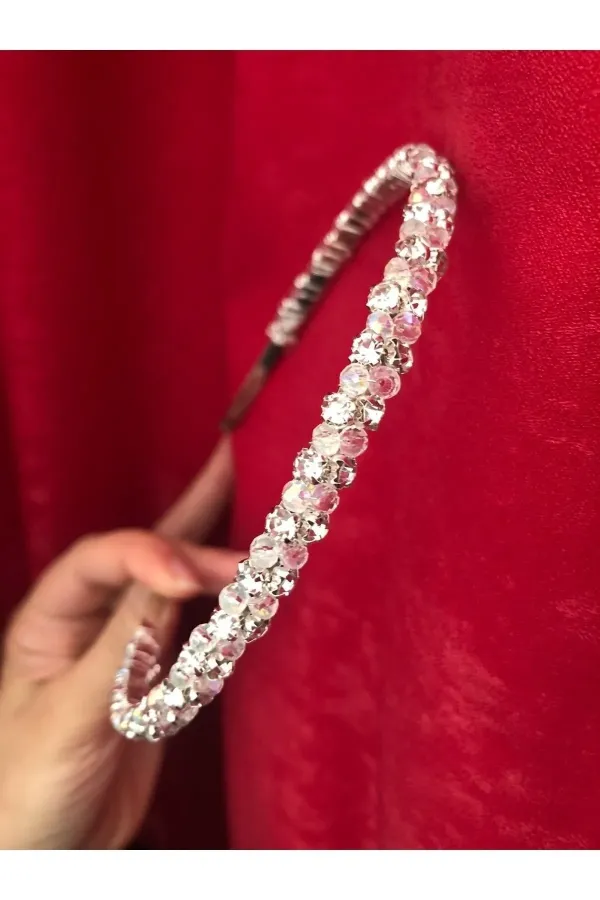 Kristal Işlemeli Gelin Nişan Kına Nikah Tacı