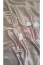 Kadın Beyaz Lohusa Taç Terlik Set