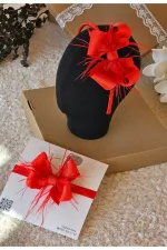 Kirmızı Tüylu Kurdele Fiyonk Anne Bebek Lohusa Taç Seti ( Yılbaşı Konseptli Taçlar) Kirmızı Tüylu Kurdele Fiyonk Anne Bebek Lohusa Taç Seti ( Yılbaşı Konseptli Taçlar)