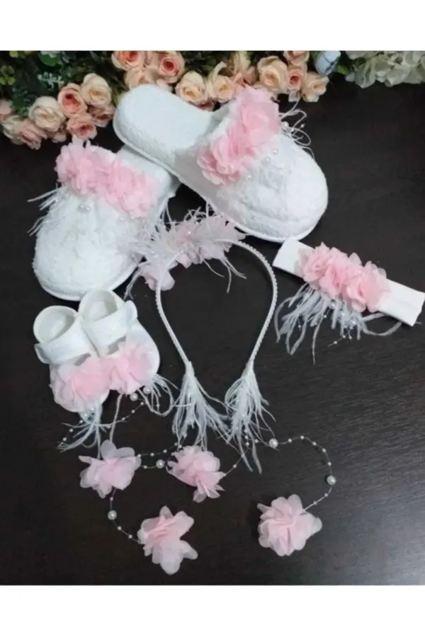 Pembe Lohusa Terlik Taç Seti